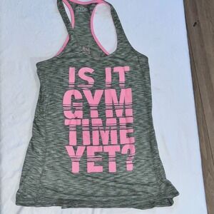 EVCR Womens Racerback Tank Top Gym Time Yet Relentless Graphic‎ Workout Shirt M